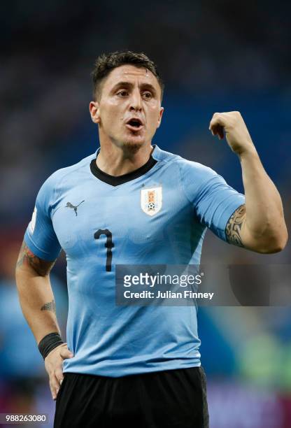 Cristian Rodriguez of Uruguay reacts during the 2018 FIFA World Cup Russia Round of 16 match between Uruguay and Portugal at Fisht Stadium on June...