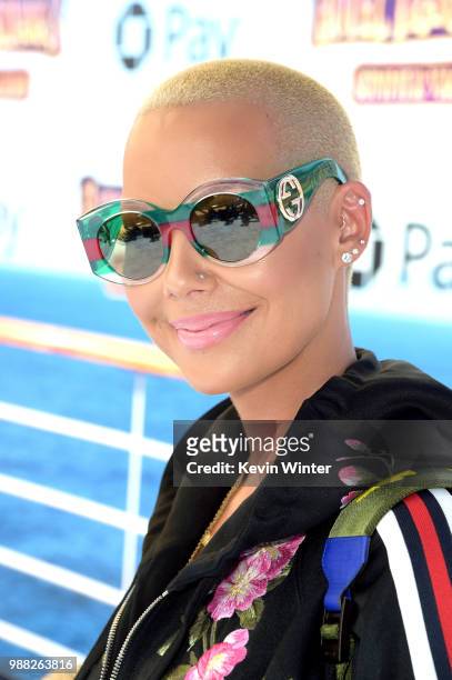 Amber Rose attends the Columbia Pictures and Sony Pictures Animation's world premiere of 'Hotel Transylvania 3: Summer Vacation' at Regency Village...