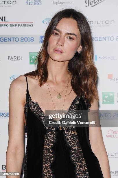 Kasia Smutniak attends the Nastri D'Argento cocktail party on June 30, 2018 in Taormina, Italy.