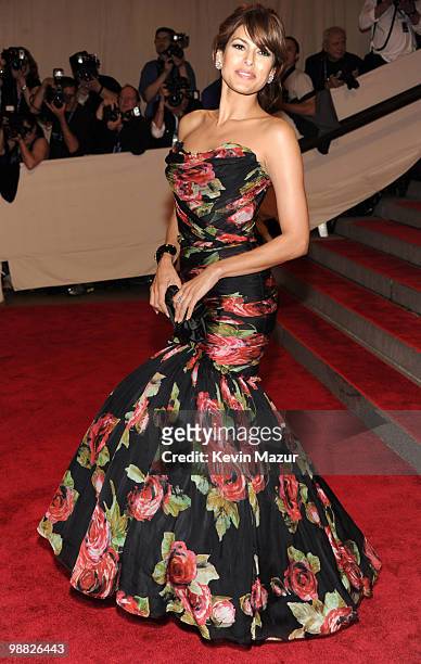Eva Mendes attends the Costume Institute Gala Benefit to celebrate the opening of the "American Woman: Fashioning a National Identity" exhibition at...