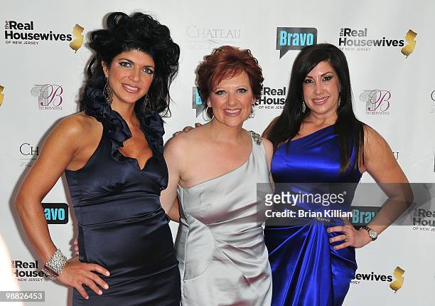 Teresa Giudice, Caroline Manzo, and Jacqueline Laurita attends Bravo's "The Real Housewives of New Jersey" season two premiere at The Brownstone on...