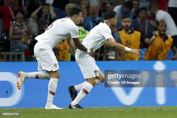 Jose Fonte of Portugal, Pepe of Portugal during the 2018 FIFA World Cup Russia round of 16 match between Uruguay and at the Fisht Stadium on June 30,...