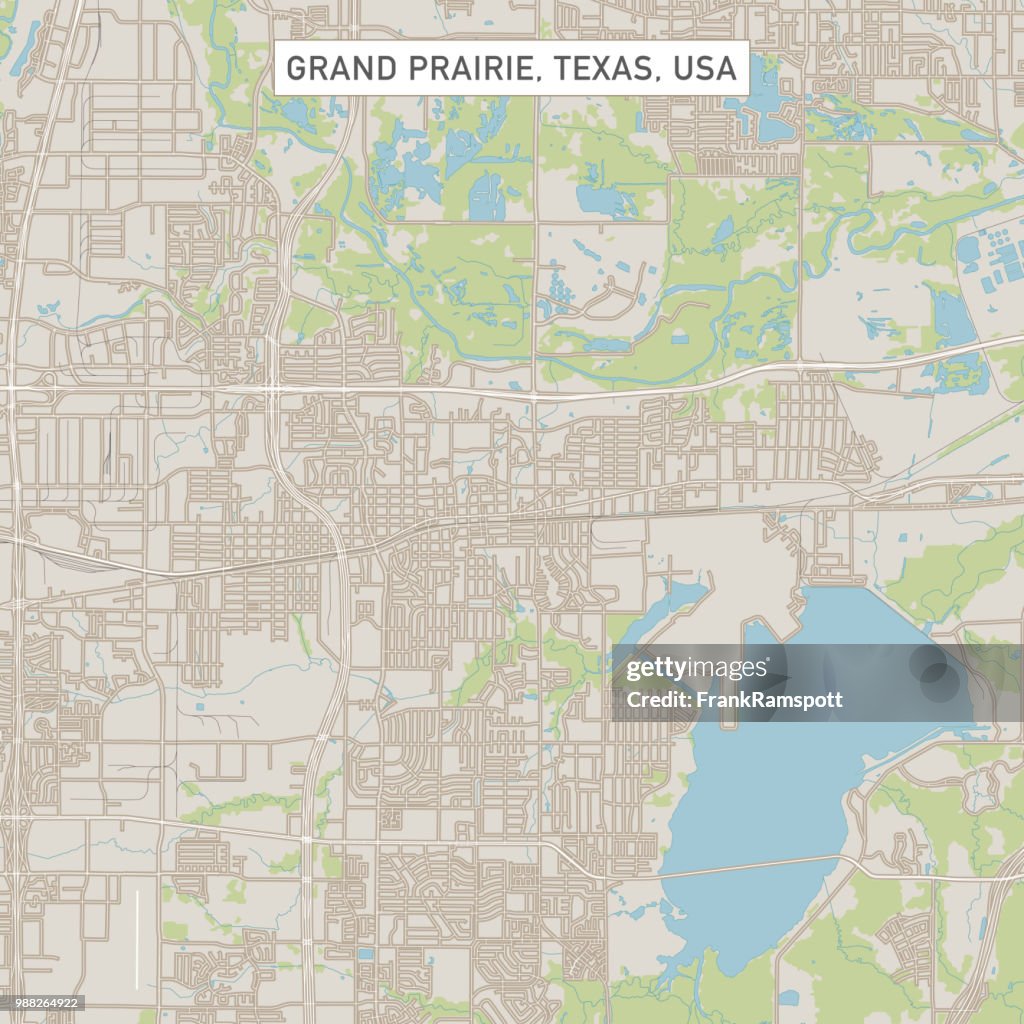 Grand Prairie Texas US City Street Map
