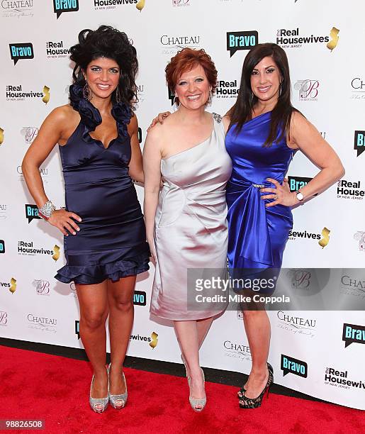 Television personalities Teresa Giudice, Caroline Manzo, and Jacqueline Laurita attends Bravo's "The Real Housewives of New Jersey" season two...