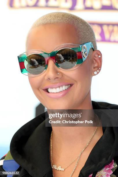 Amber Rose attends the Columbia Pictures and Sony Pictures Animation's world premiere of 'Hotel Transylvania 3: Summer Vacation' at Regency Village...