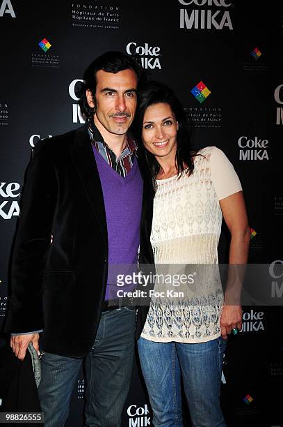Personality Adeline Blondieau from "La Ferme" and painter Laurent Hubert attend the New Coke Bottle Launch Designed by Mika - Concert Party -...