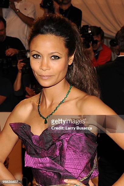 Actress Thandie Newton attends the Costume Institute Gala Benefit to celebrate the opening of the "American Woman: Fashioning a National Identity"...