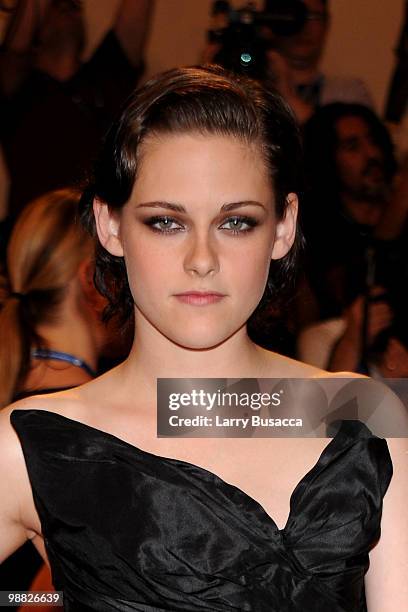 Actress Kristen Stewart attends the Costume Institute Gala Benefit to celebrate the opening of the "American Woman: Fashioning a National Identity"...