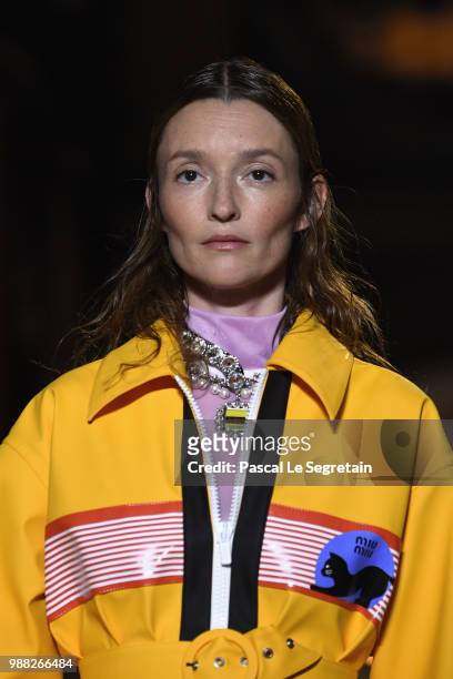 Audrey Marnay walks the runway during Miu Miu 2019 Cruise Collection Show at Hotel Regina on June 30, 2018 in Paris, France.