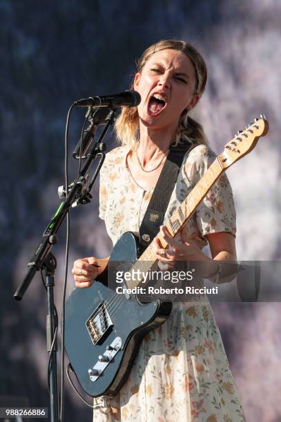 Ellie Rowsell of Wolf Alice performs on stage during TRNSMT Festival Day 2 at Glasgow Green on June 30, 2018 in Glasgow, Scotland.