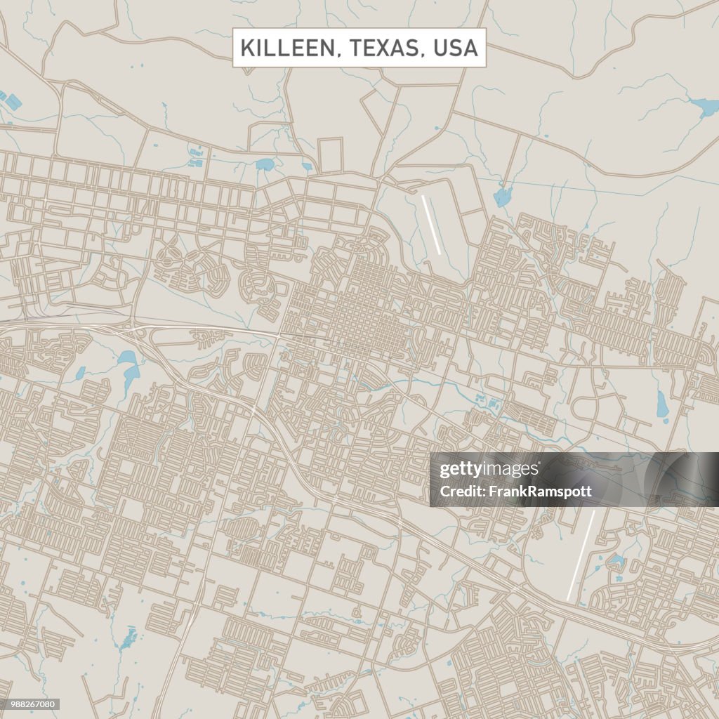 Killeen Texas US City Street Map