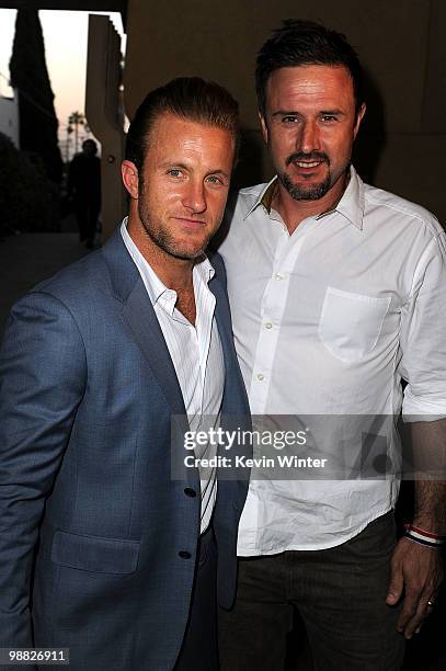 Actors Scott Caan and David Arquette arrive at the Los Angeles premiere of IFC Films' "Mercy" at the Egyptian Theatre on May 3, 2010 in Hollywood,...