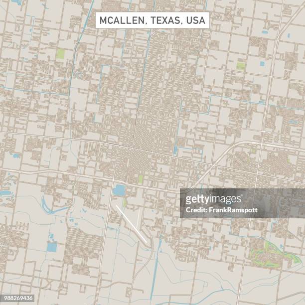 mcallen texas us city street map - mcallen texas stock illustrations