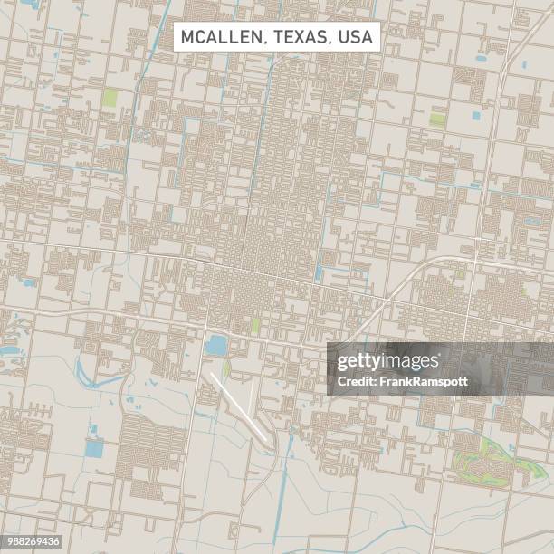 mcallen texas us city street map - mcallen stock illustrations