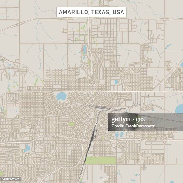 stockillustraties, clipart, cartoons en iconen met amarillo (texas) amerikaanse stad street kaart - amarillo color