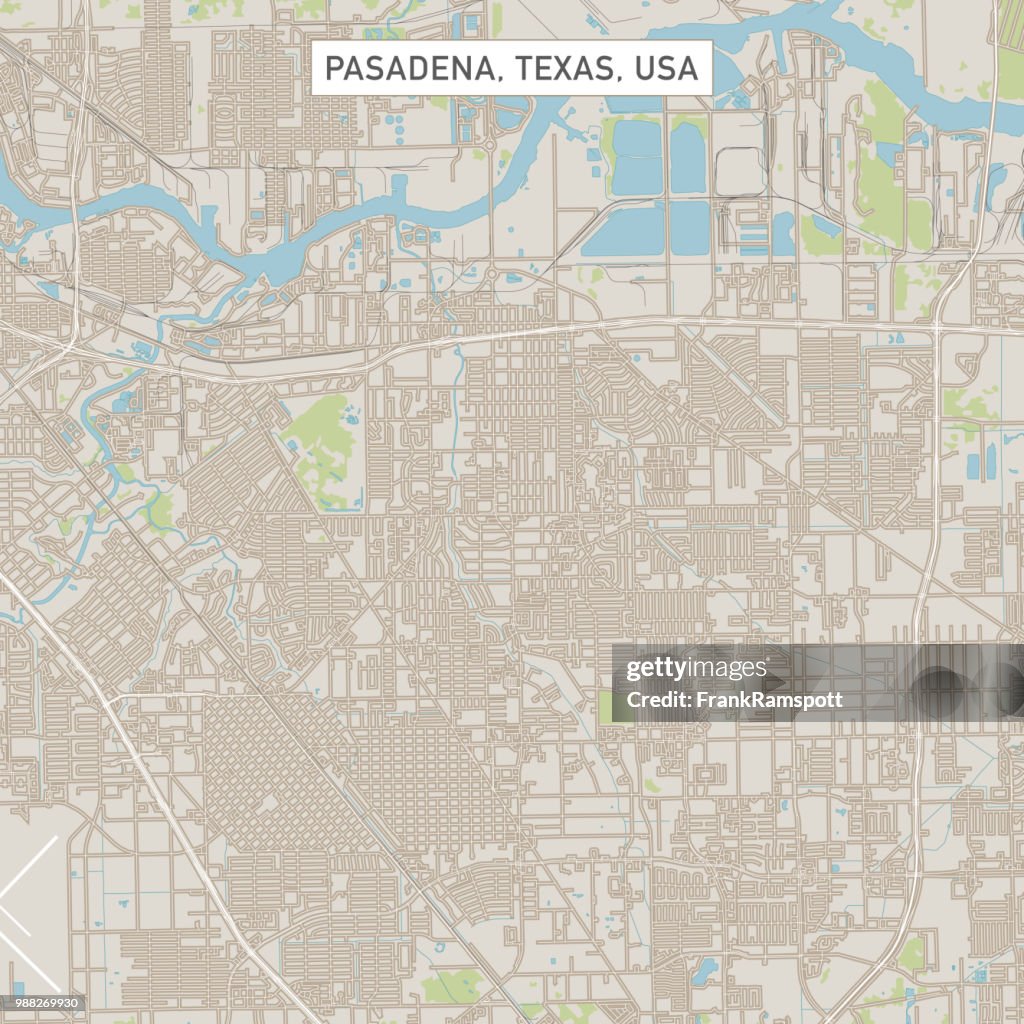 Mapa de calle de la ciudad de Pasadena Texas Estados Unidos