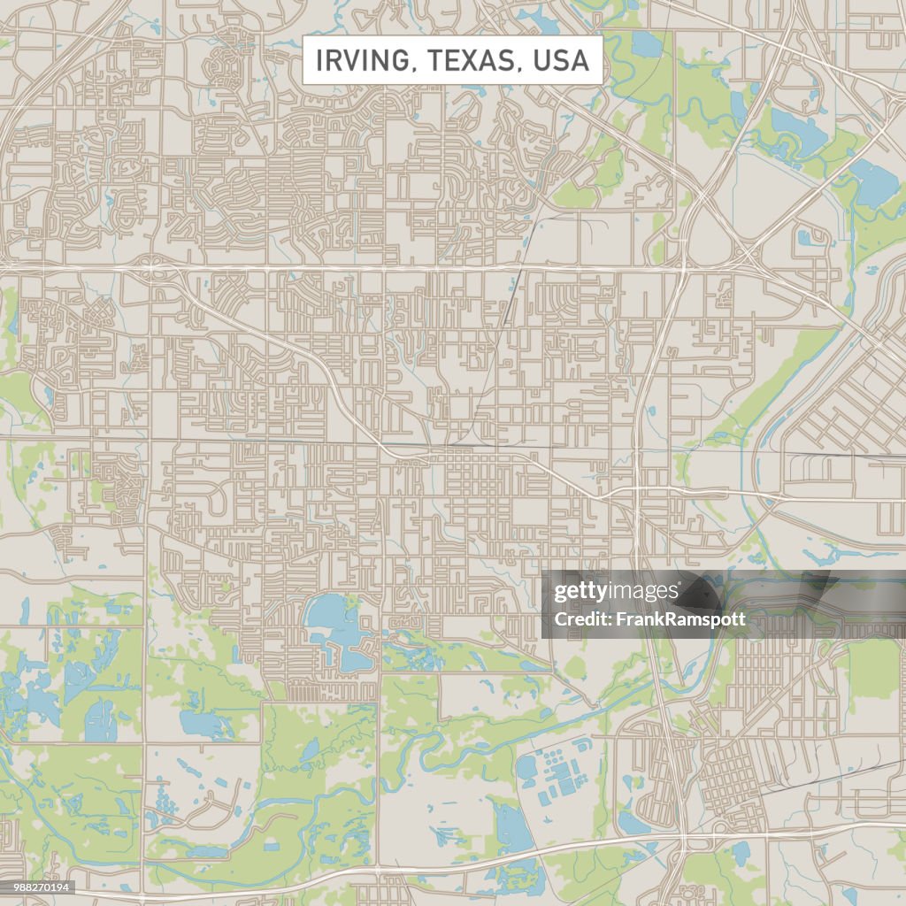 Irving Texas US City Street Map