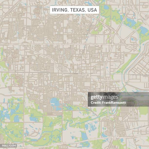 irving texas us city street map - frankramspott and frankramspott stock illustrations