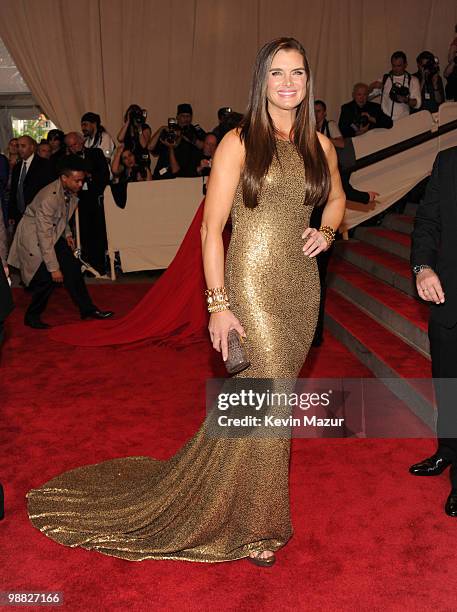 Brooke Shields attends the Costume Institute Gala Benefit to celebrate the opening of the "American Woman: Fashioning a National Identity" exhibition...