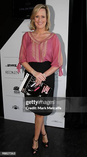 Melissa Doyle arrives at the front row of the Little Joe Woman collection show on the second day of Rosemount Australian Fashion Week Spring/Summer...