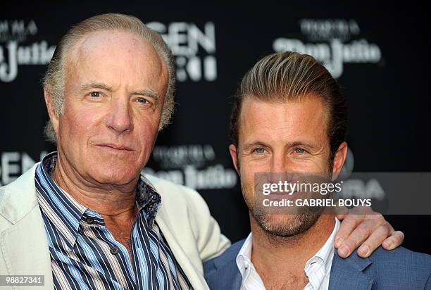 Actors James Caan and his son Scott Caan arrive at the premiere of "Mercy" at the Egyptian Theater in Hollywood, California on May 3, 2010. AFP PHOTO...