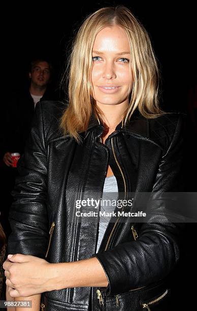 Lara Bingle attends the Little Joe Woman collection show on the second day of Rosemount Australian Fashion Week Spring/Summer 2010/11 off-site at...