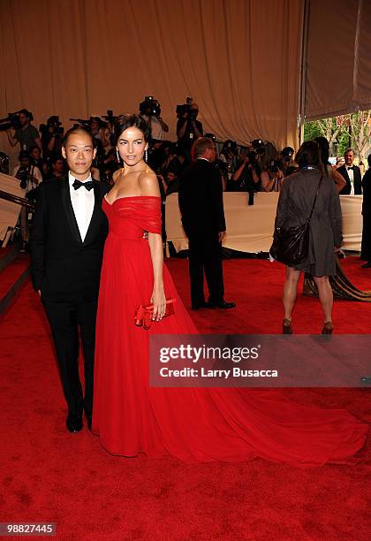 Designer Jason Wu and Camilla Belle attend the Costume Institute Gala Benefit to celebrate the opening of the "American Woman: Fashioning a National...