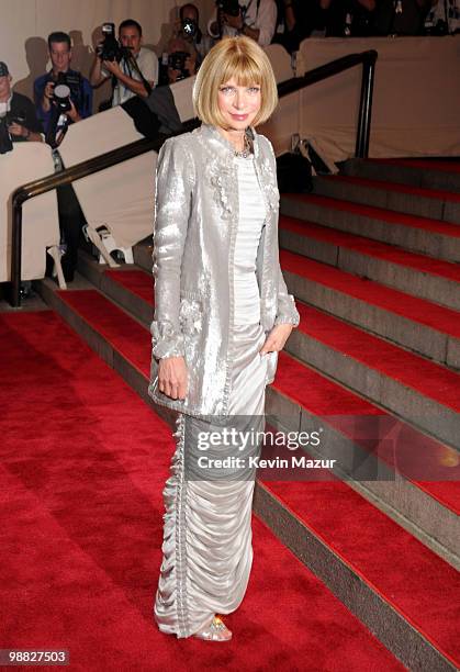 Vogue editor-in-chief Anna Wintour attends the Costume Institute Gala Benefit to celebrate the opening of the "American Woman: Fashioning a National...