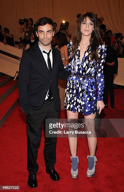 Designer Nicolas Ghesquiere and actress/musician Charlotte Gainsbourg attend the Costume Institute Gala Benefit to celebrate the opening of the...