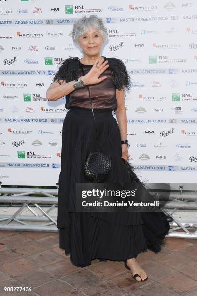 Erminia Ferrari Manfredi attends the Nastri D'Argento cocktail party on June 30, 2018 in Taormina, Italy.