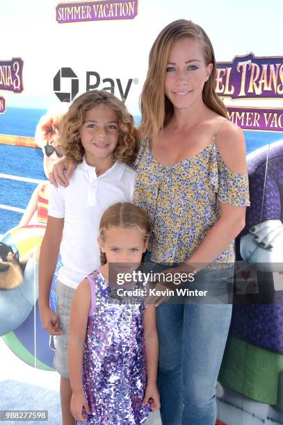 Hank Baskett IV, Alijah Mary Baskett, and Kendra Wilkinson attend the Columbia Pictures and Sony Pictures Animation's world premiere of 'Hotel...