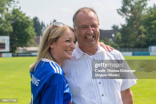 From left: Actres Monika Gruber and Robert Heimberger during the Erich Greipl Tribute Tournament under the patronage of Barbara Stamm, President of...