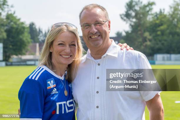 From left: Actres Monika Gruber and Robert Heimberger during the Erich Greipl Tribute Tournament under the patronage of Barbara Stamm, President of...