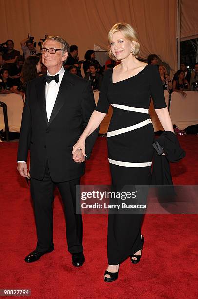 Personalities Mike Nichols and Diane Sawyer attend the Costume Institute Gala Benefit to celebrate the opening of the "American Woman: Fashioning a...