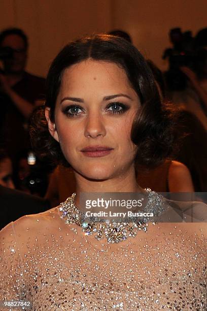 Actress Marion Cotillard attends the Costume Institute Gala Benefit to celebrate the opening of the "American Woman: Fashioning a National Identity"...