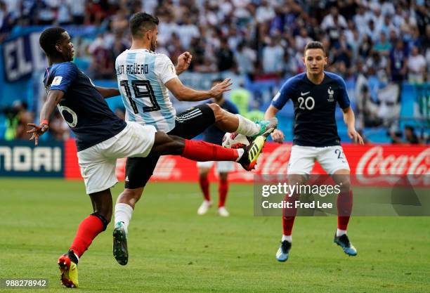 Sergio Aguero of Argentina in action during the 2018 FIFA World Cup Russia Round of 16 match between France and Argentina at Kazan Arena on June 30,...