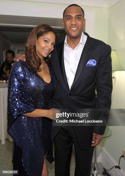 Tracy Mourning and Steve Smith attends the New York Gala after party benefiting The Steve Harvey Foundation at Cipriani, Wall Street on May 3, 2010...