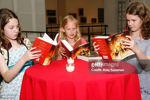 Children attend the launch party of Rick Riordan's The Kane Chronicles, Book 1: The Red Pyramid at Brooklyn Museum on May 3, 2010 in the Brooklyn...