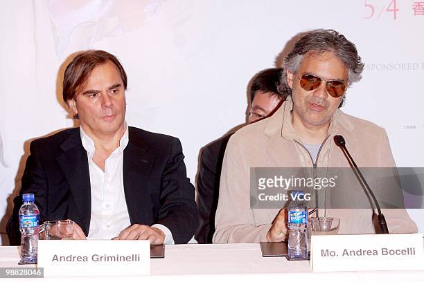 Italian pop tenor and crossover artist Andrea Bocelli attends a press conference on May 3, 2010 in Hong Kong, Hong Kong.