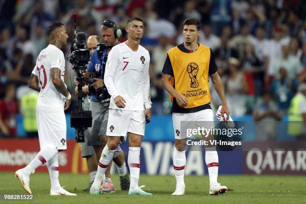 Ricardo Quaresma of Portugal, Cristiano Ronaldo of Portugal during the 2018 FIFA World Cup Russia round of 16 match between Uruguay and at the Fisht...