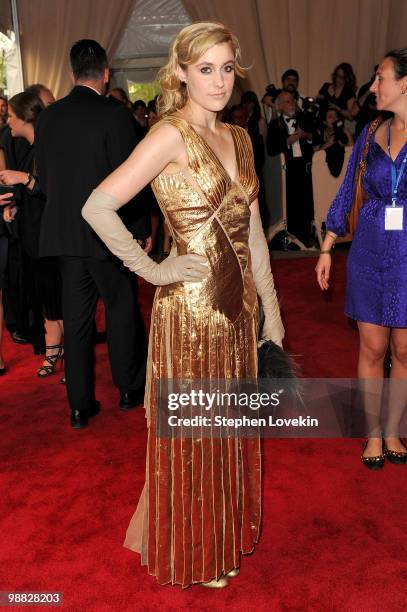 Greta Gerwig attends the Costume Institute Gala Benefit to celebrate the opening of the "American Woman: Fashioning a National Identity" exhibition...