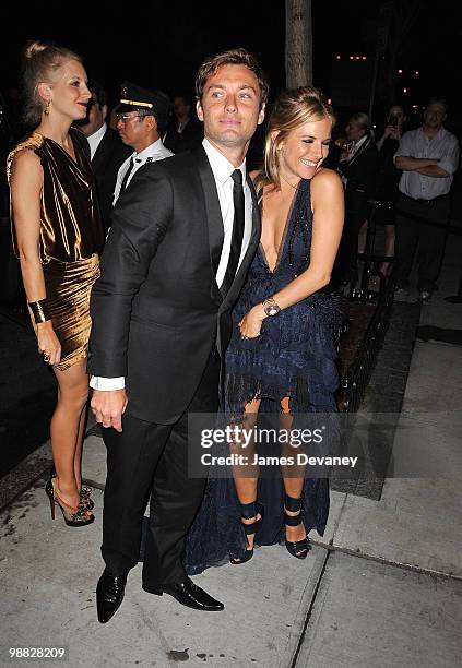 Jude Law and Sienna Miller attend the Metropolitan Museum of Art's Costume Institute Gala after party at the Mark Hotel on May 3, 2010 in New York...