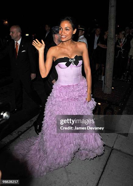 Rosario Dawson attends the Metropolitan Museum of Art's Costume Institute Gala after party at the Mark Hotel on May 3, 2010 in New York City.