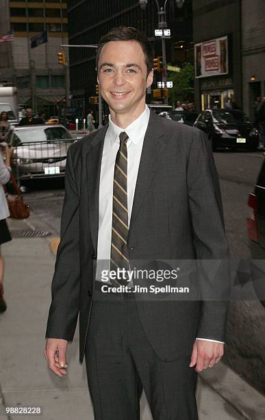 Actor Jim Parsons visits "Late Show With David Letterman" at the Ed Sullivan Theater on May 3, 2010 in New York City.