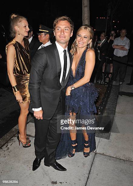 Jude Law and Sienna Miller attend the Metropolitan Museum of Art's Costume Institute Gala after party at the Mark Hotel on May 3, 2010 in New York...