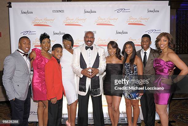 Host Steve Harvey and family attend the New York Gala benefiting The Steve Harvey Foundation at Cipriani, Wall Street on May 3, 2010 in New York City.