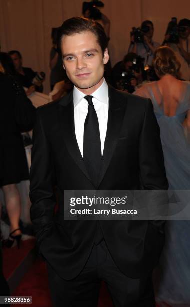 Actor Sebastian Stan attends the Costume Institute Gala Benefit to celebrate the opening of the "American Woman: Fashioning a National Identity"...