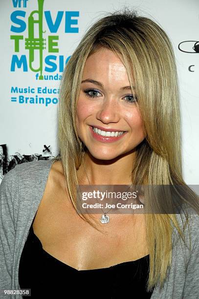Actress Katrina Bowden attends the Burgers, Beer & Cashmere Collection party on May 3, 2010 in New York City.