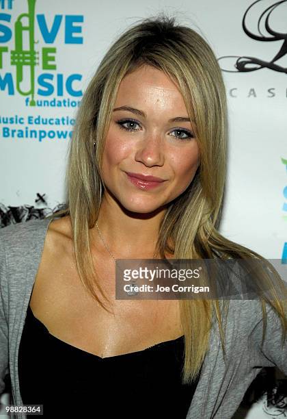 Actress Katrina Bowden attends the Burgers, Beer & Cashmere Collection party on May 3, 2010 in New York City.