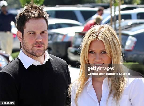 Mike Comrie and Hilary Duff are seen in Toluca Lake on May 3, 2010 in Los Angeles, California.